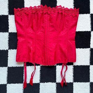 Frederick’s of Hollywood Red Corset Top M